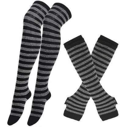 Women Knitted Fingerless Arm Sleeves Winter Costume Party Gloves V1263-JX-5640