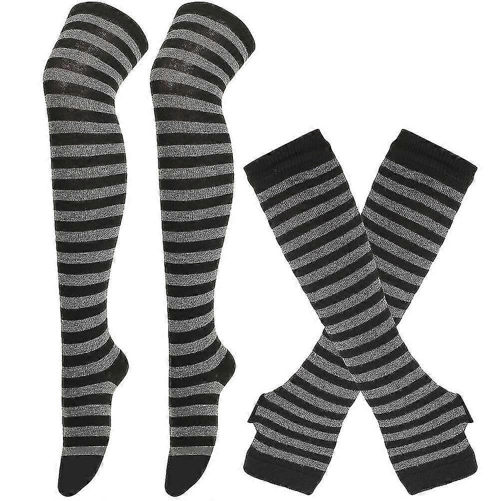 Women Knitted Fingerless Arm Sleeves Winter Costume Party Gloves V1263-JX-5640