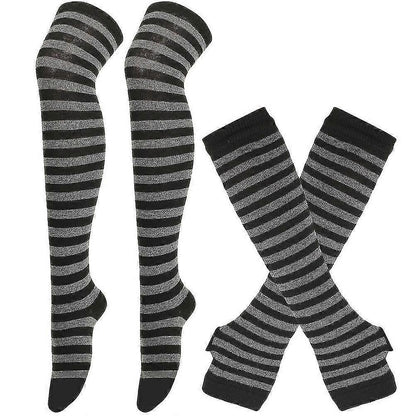 Women Knitted Fingerless Arm Sleeves Winter Costume Party Gloves V1263-JX-5640