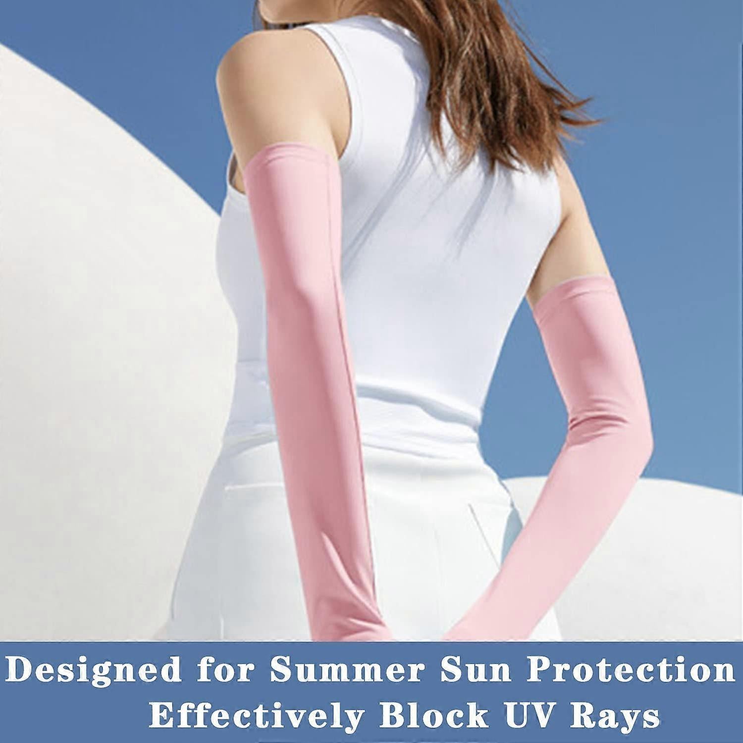 2 Pairs Cooling Arm Sleeves Anti-UV Cycling Driving Sports Use V1263-JX-5641