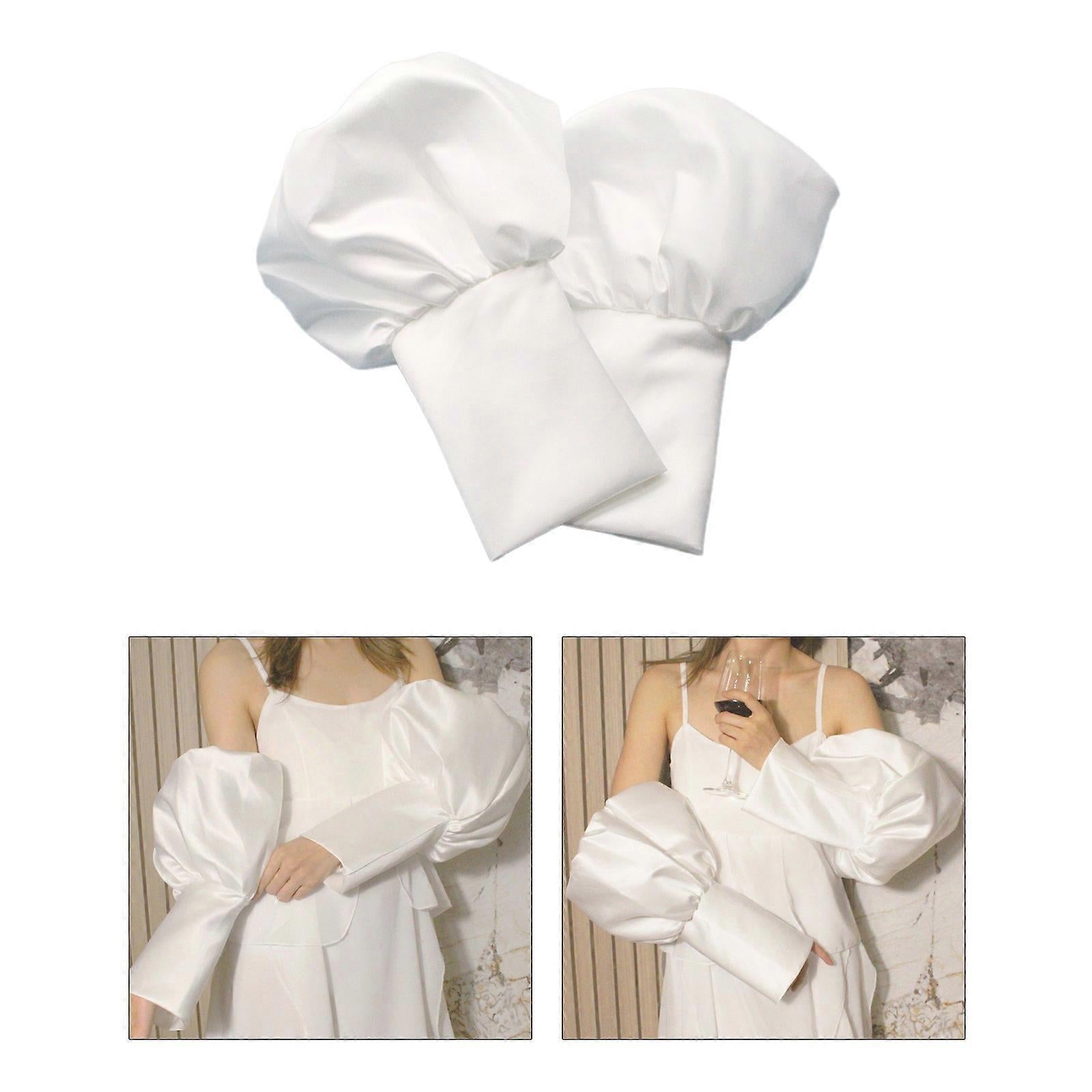 Detachable Wedding Arm Sleeves White Ruffle Bridal Gloves V1263-JX-5642