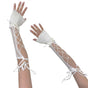 2000s Hollow Lace Up Arm Sleeves Summer Cooling Fashion White V1263-JX-5645