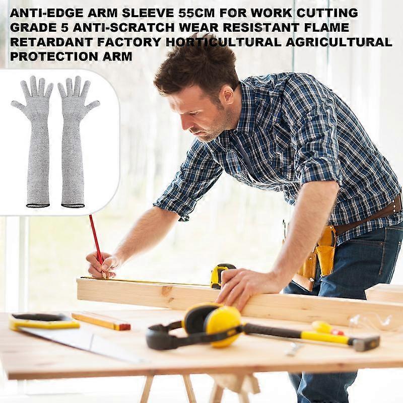 1 Pair Cut Resistant Arm Sleeves Heat Resistant Garden Work 55cm V1263-JX-5648