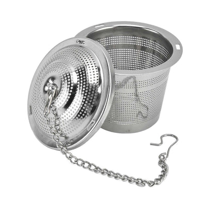 Barrel Shaped Stainless Steel Tea Strainer Infuser with Saucer 6.5cm V1263-JX-5653