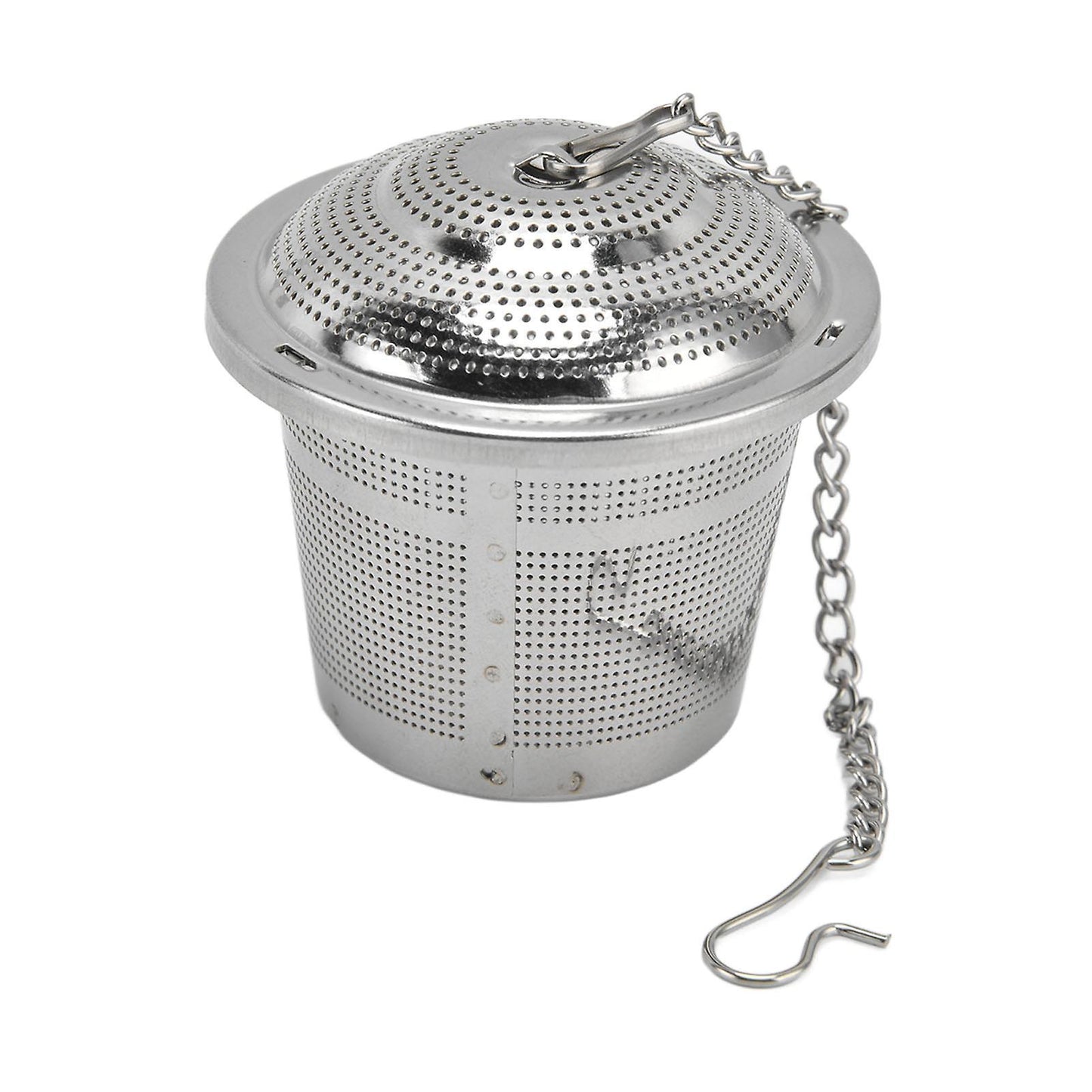Barrel Shaped Stainless Steel Tea Strainer Infuser with Saucer 6.5cm V1263-JX-5653