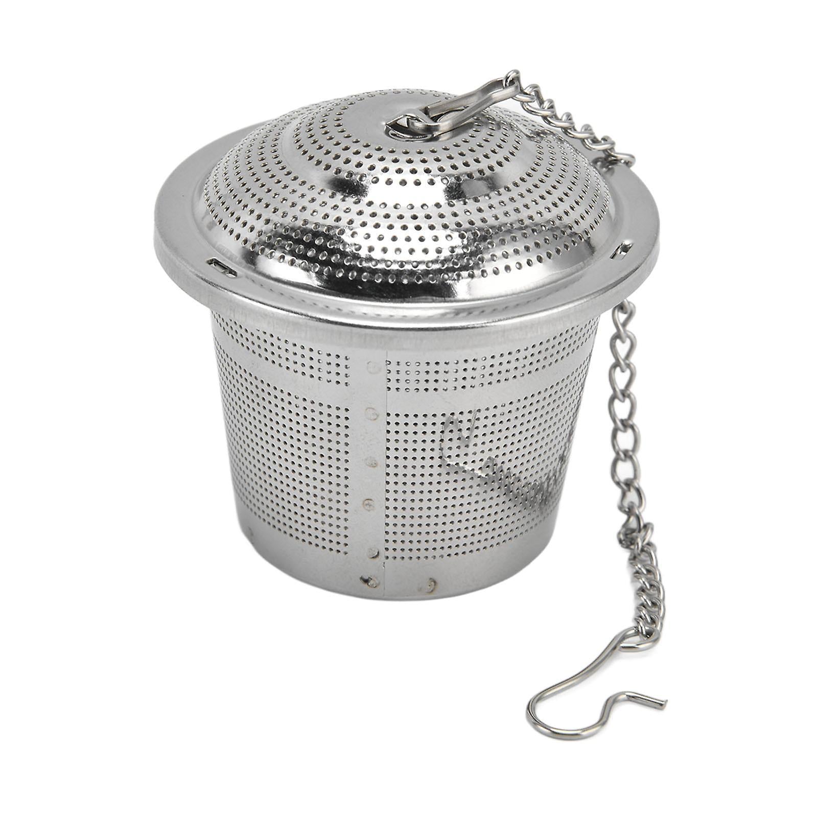 Barrel Shaped Stainless Steel Tea Strainer Infuser with Saucer 6.5cm V1263-JX-5653