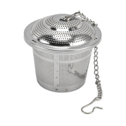 Barrel Shaped Stainless Steel Tea Strainer Infuser with Saucer 6.5cm V1263-JX-5653