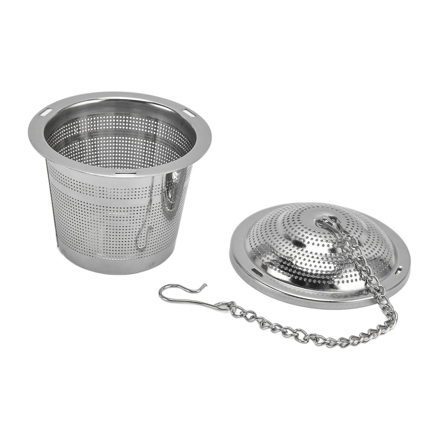Barrel Shaped Stainless Steel Tea Strainer Infuser with Saucer 6.5cm V1263-JX-5653