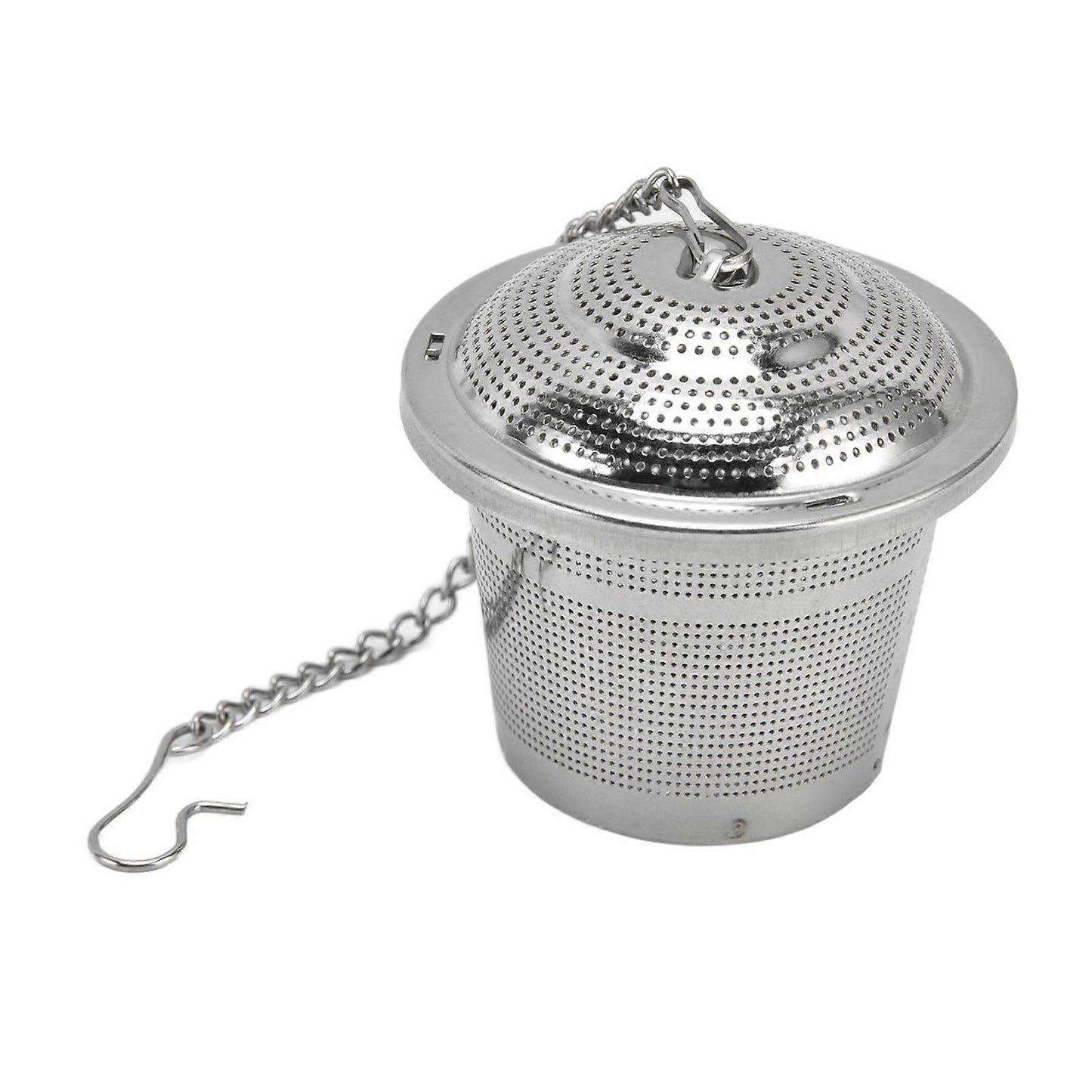 Barrel Shaped Stainless Steel Tea Strainer Infuser with Saucer 6.5cm V1263-JX-5653
