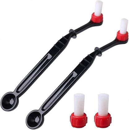 2Pcs Coffee Cleaning Brush with 2 Replaceable Nylon Heads Anti-Scald Handle V1263-JX-5657
