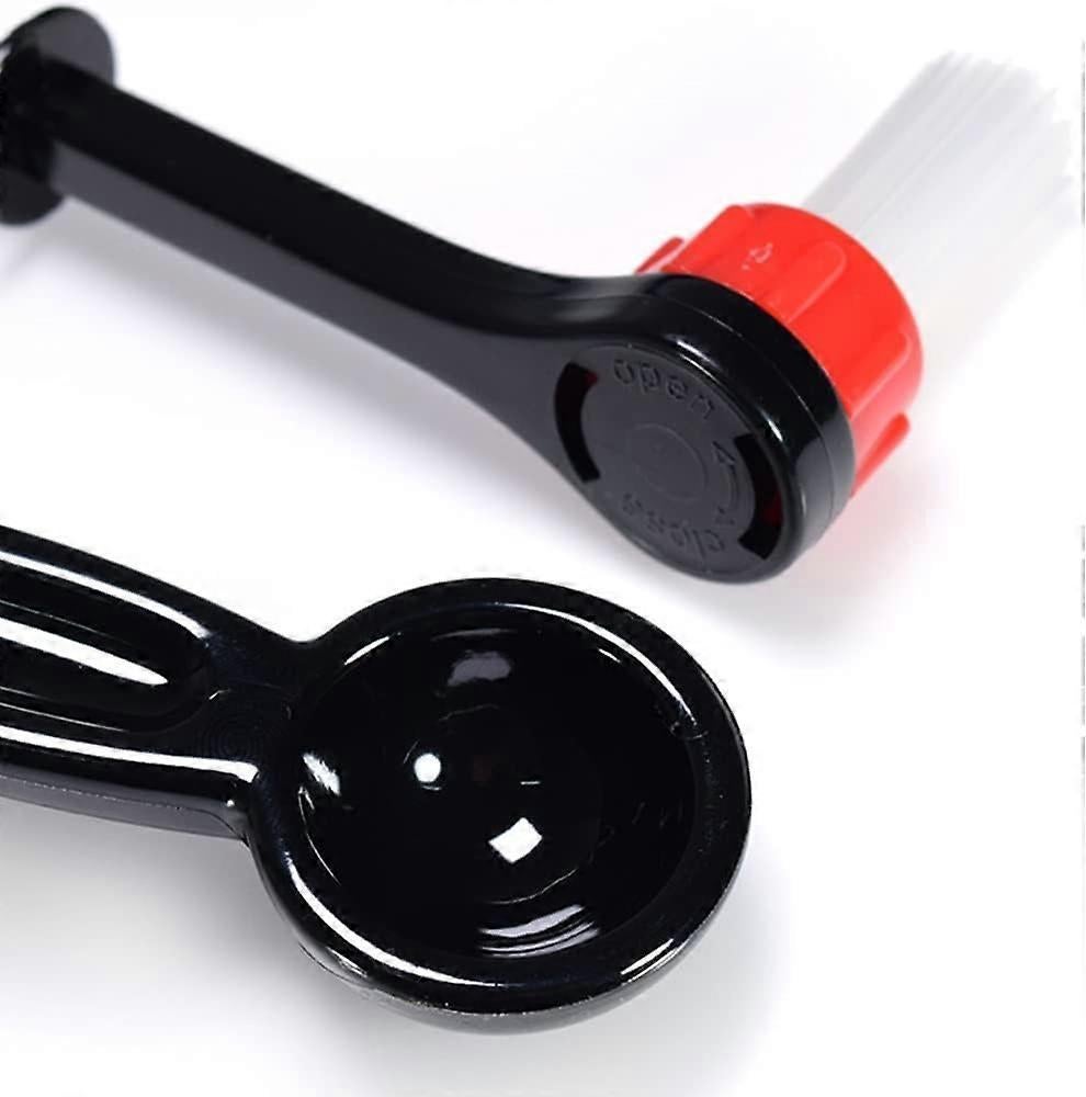 2Pcs Coffee Cleaning Brush with 2 Replaceable Nylon Heads Anti-Scald Handle V1263-JX-5657
