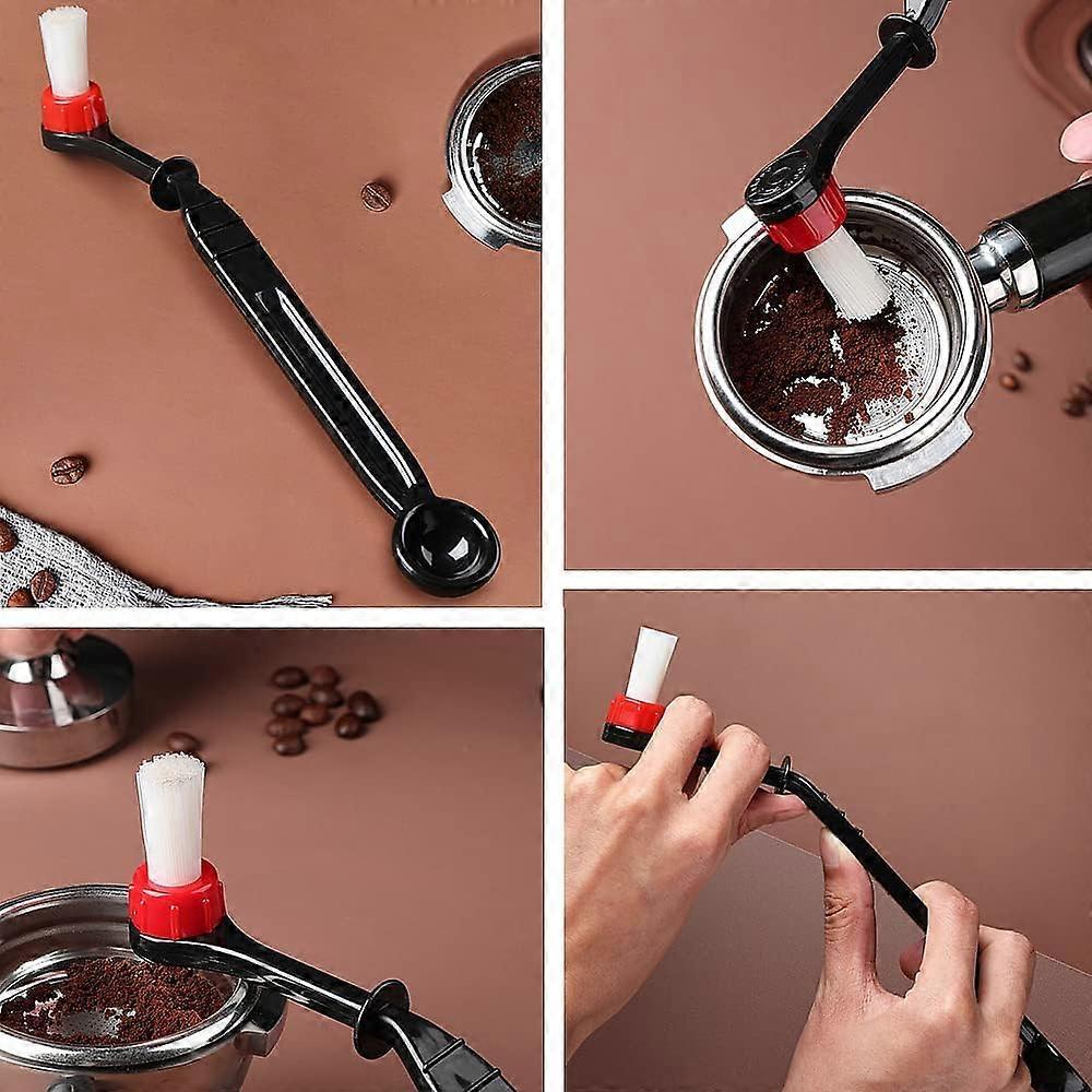 2Pcs Coffee Cleaning Brush with 2 Replaceable Nylon Heads Anti-Scald Handle V1263-JX-5657