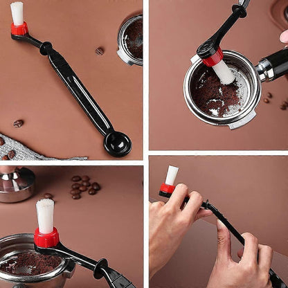 2Pcs Coffee Cleaning Brush with 2 Replaceable Nylon Heads Anti-Scald Handle V1263-JX-5657
