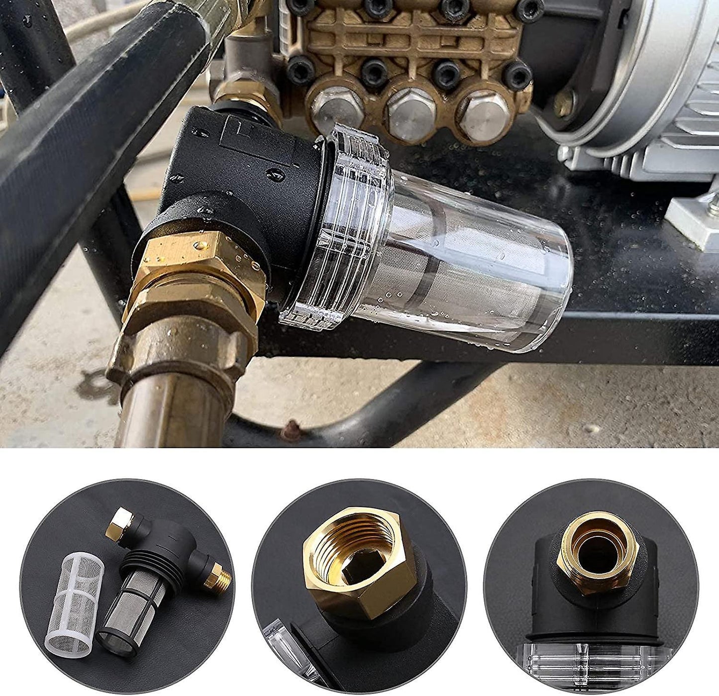 40 Mesh Water Filter Bowl Integrated Clear Screen for Garden Pressure Washer V1263-JX-5658