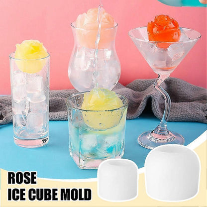 Rose Flower Ice Tray Bear Mold Silicone Ice Maker for Coffee Tea Wine Cola V1263-JX-5663