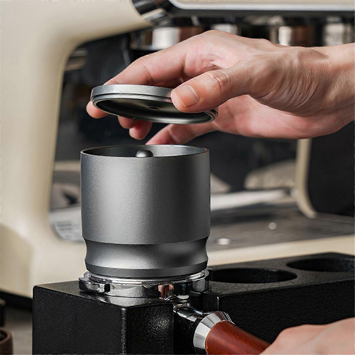 58mm Coffee Dosing Cup Aluminum Alloy Espresso Funnel Silver Barista Tool V1263-JX-5666