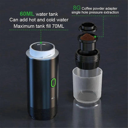 Wireless Portable Espresso Coffee Machine Capsule & Powder Travel Maker V1263-JX-5669
