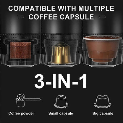 Wireless Portable Espresso Coffee Machine Capsule & Powder Travel Maker V1263-JX-5669