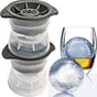 2Pcs Sphere Ice Cube Molds Large Silicone Ice Ball Maker Round Tray Set V1263-JX-5670
