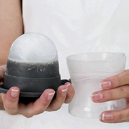 2Pcs Sphere Ice Cube Molds Large Silicone Ice Ball Maker Round Tray Set V1263-JX-5670