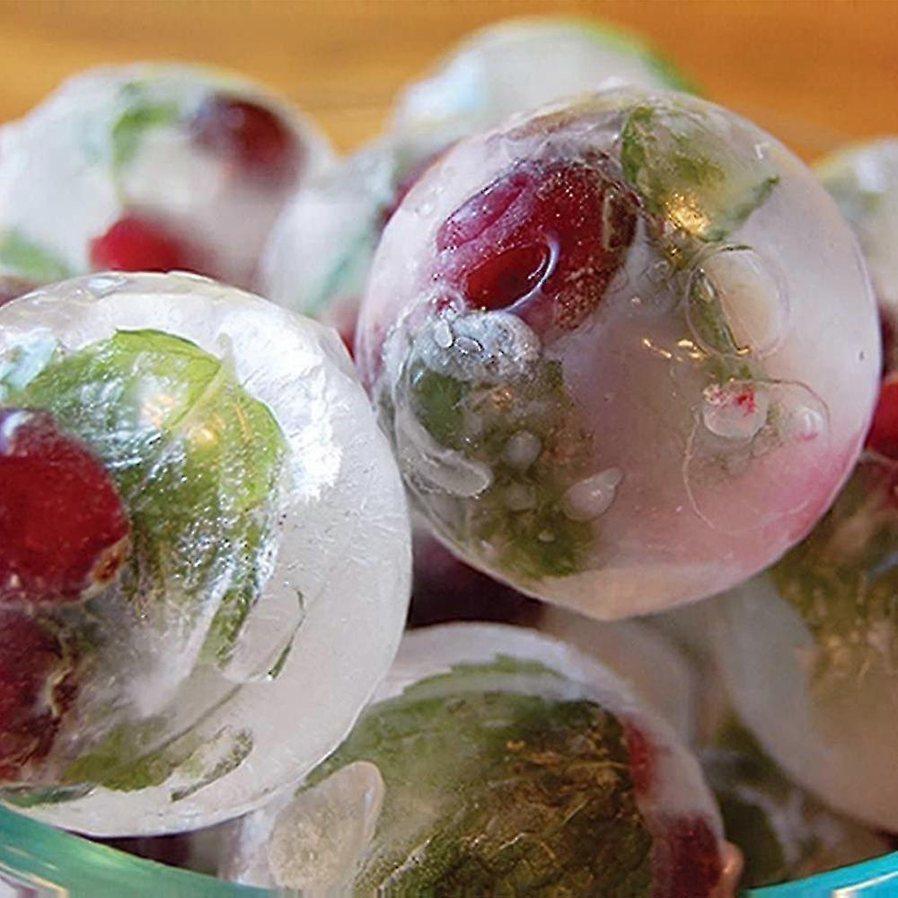 2Pcs Sphere Ice Cube Molds Large Silicone Ice Ball Maker Round Tray Set V1263-JX-5670