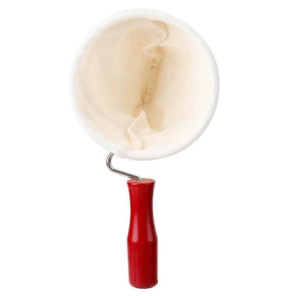 Cloth Coffee Filter Dripper Cotton Flannel with Wooden Handle 85mm V1263-JX-5676