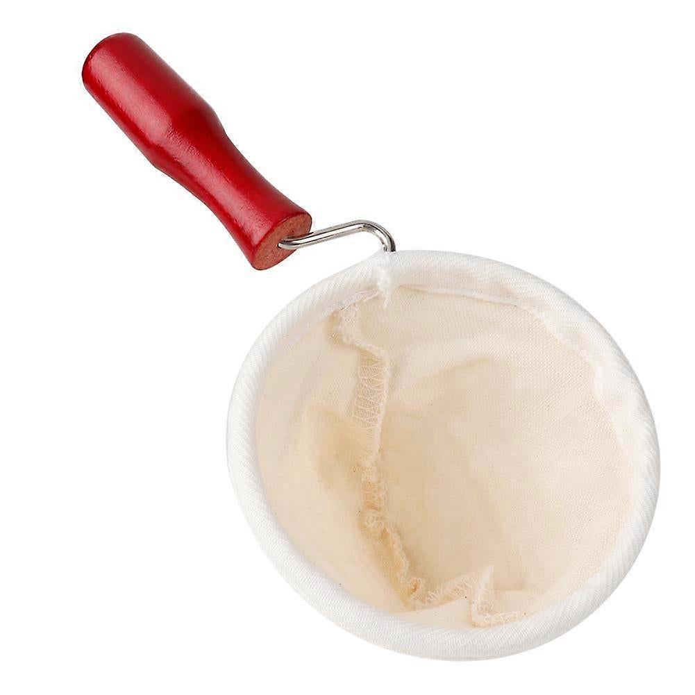 Cloth Coffee Filter Dripper Cotton Flannel with Wooden Handle 85mm V1263-JX-5676