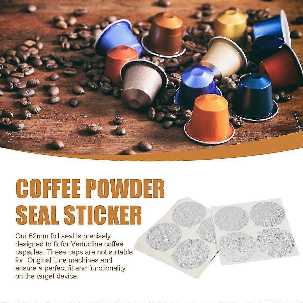 100Pcs Aluminum Foil Lids Seals for Reuse Vertuo Coffee Capsules Pods V1263-JX-5677