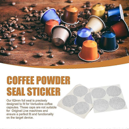 100Pcs Aluminum Foil Lids Seals for Reuse Vertuo Coffee Capsules Pods V1263-JX-5677