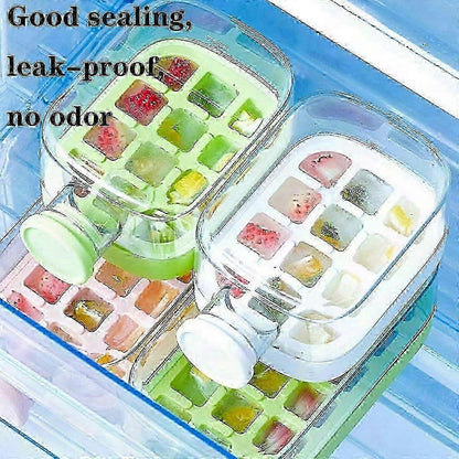 2-in-1 Ice Cube Tray Water Bottle with Straw Easy Release Freezer Bottle V1263-JX-5681