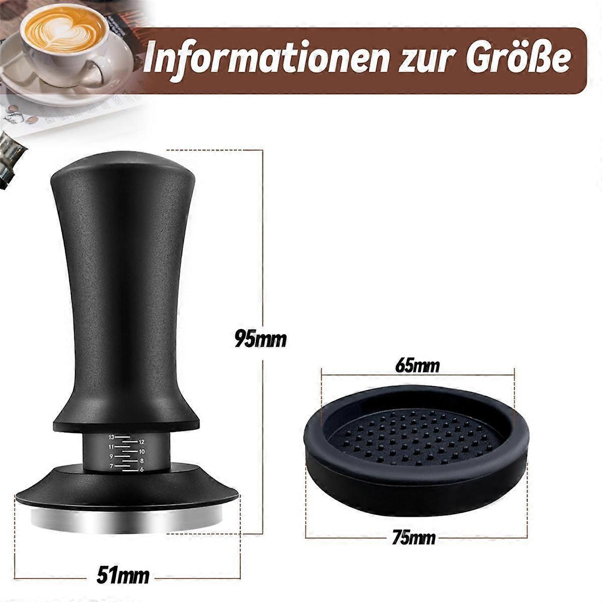 Coffee Tamper Set 51mm with 304 Stainless Steel Base Espresso Tamper Kit V1263-JX-5683