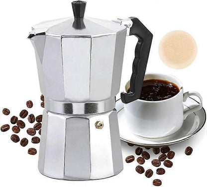 Italian Moka Pot Coffee Maker 6 Cup Classic Espresso Stovetop Coffee Maker V1263-JX-5693
