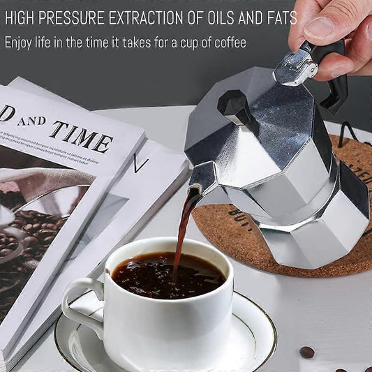 Italian Moka Pot Coffee Maker 6 Cup Classic Espresso Stovetop Coffee Maker V1263-JX-5693