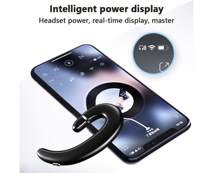 Ear Hook Wireless Headphones - Non Ear Plug - Single Ear Noise Cancelling Headset with Mic V1263-JX-57