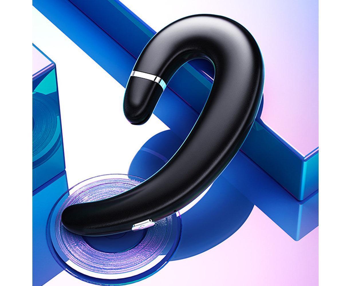 Ear Hook Wireless Headphones - Non Ear Plug - Single Ear Noise Cancelling Headset with Mic V1263-JX-57