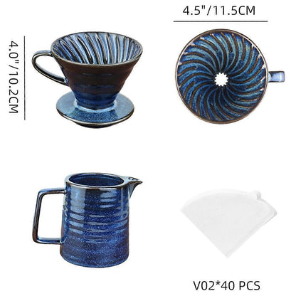 Pour Over Coffee Maker Ceramic Coffee Pot with 40 Paper Filters V1263-JX-5703