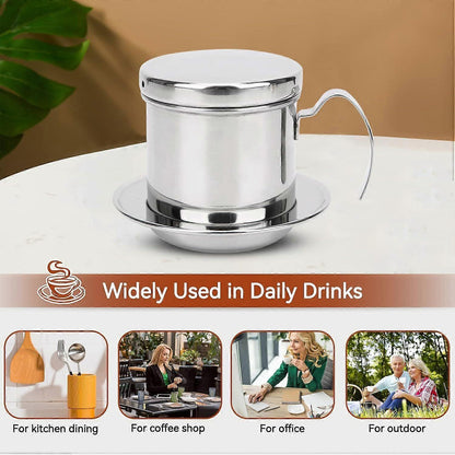 Vietnamese Coffee Filter Stainless Steel Single Drip Coffee Maker Brewer V1263-JX-5706