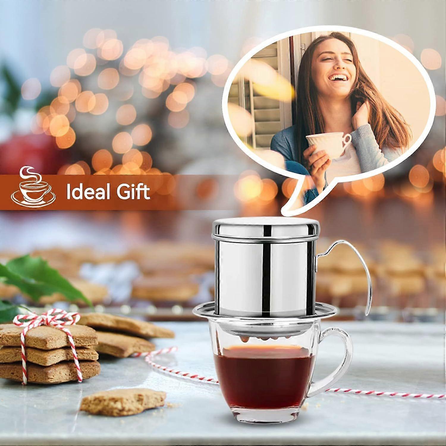 Vietnamese Coffee Filter Stainless Steel Single Drip Coffee Maker Brewer V1263-JX-5706
