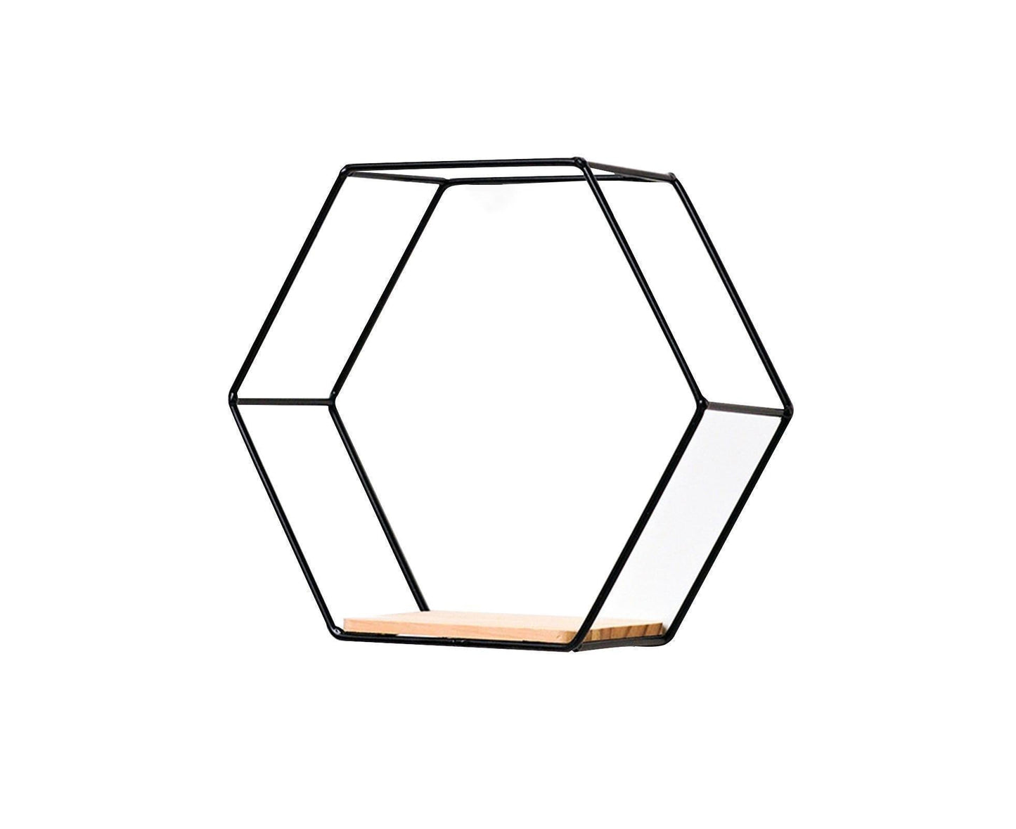 Nordic Hexagonal Iron Stand Small Pot Wall Holder Home Shelf Storage Holder-Golden M V1263-JX-571