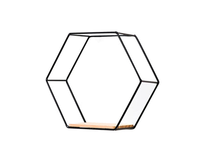 Nordic Hexagonal Iron Stand Small Pot Wall Holder Home Shelf Storage Holder-Golden M V1263-JX-571