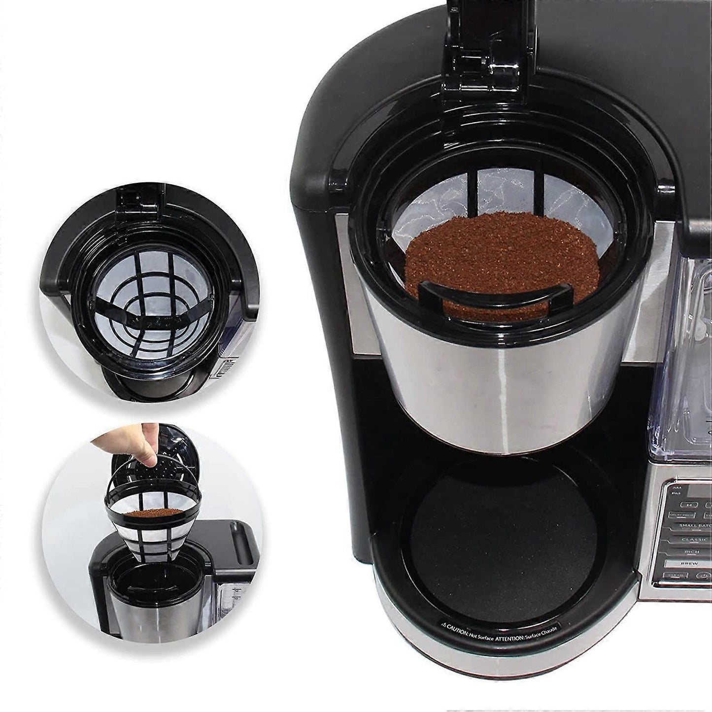 2 Pack Reusable Coffee Maker Basket Filters No.4 Fit 8-12 Cup Drip Machines V1263-JX-5721