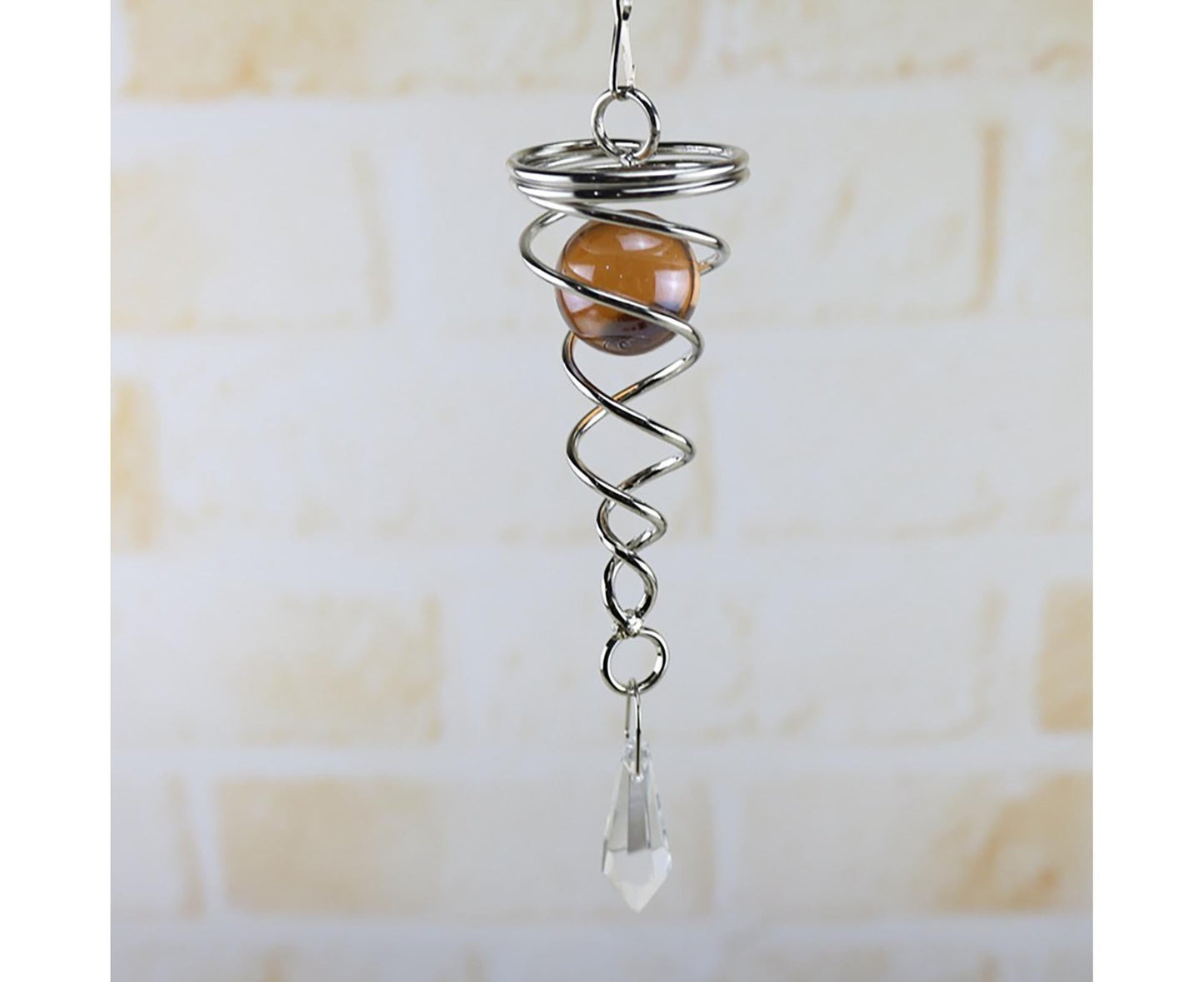 Square Rhombus Rotating Metal Spiral Tail Ball Wind Chime Pendant Home Decor- A V1263-JX-573