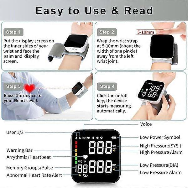 Rechargeable Wrist Device with Large LED Screen and Memory Function V1263-JX-5749