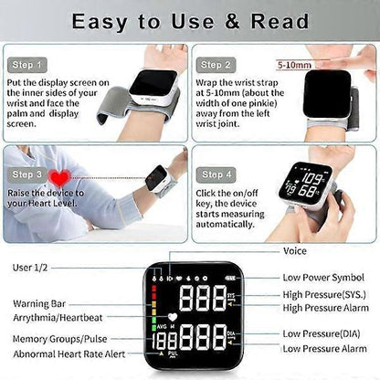Rechargeable Wrist Device with Large LED Screen and Memory Function V1263-JX-5749