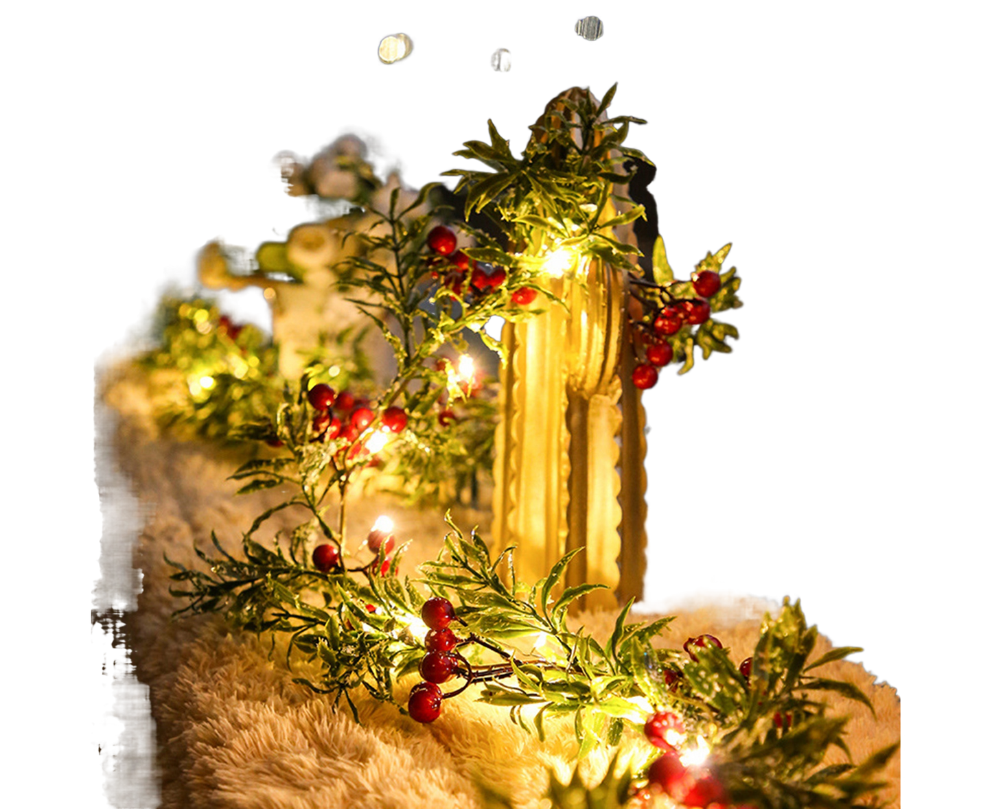 Xmas String Light Garden Decoration-Red V1263-JX-575