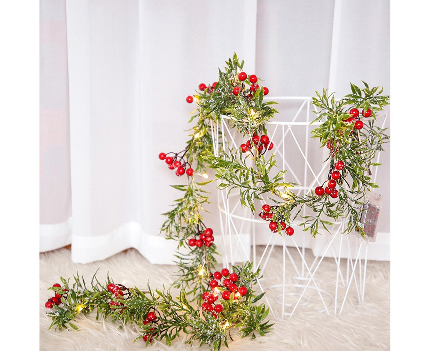 Xmas String Light Garden Decoration-Red V1263-JX-575