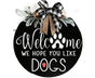Door Sign Long Lasting Multifunctional Round Welcome Hanging Home Sign for Home-Black V1263-JX-577
