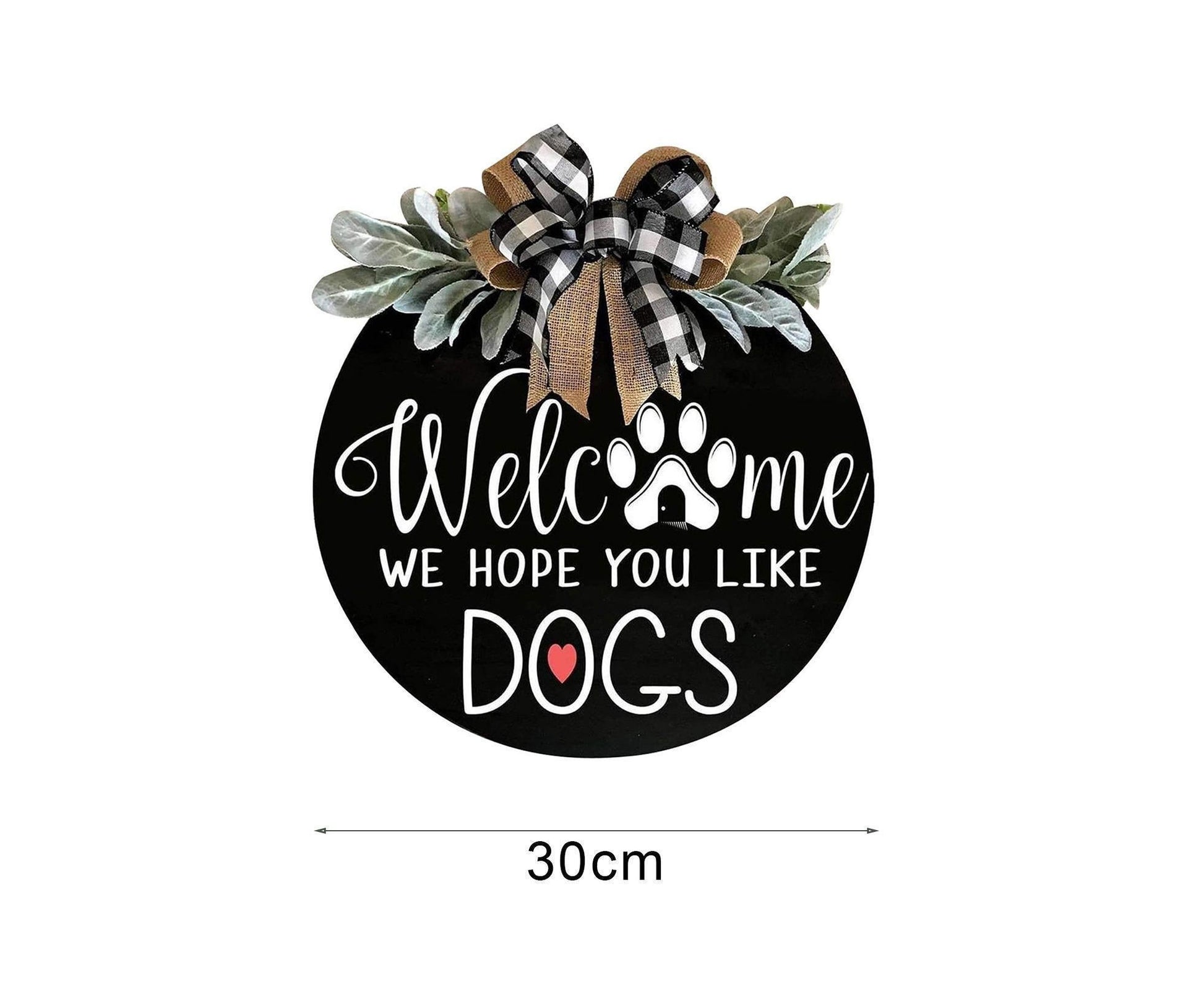Door Sign Long Lasting Multifunctional Round Welcome Hanging Home Sign for Home-Black V1263-JX-577