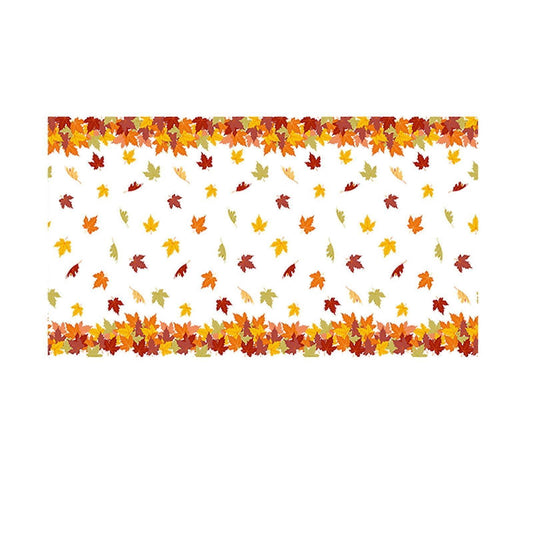 Thanksgiving Tablecloth Maple Leaf Accessories Holiday Party Background Wall Table Decoration 137*274cm V1263-JX-5772