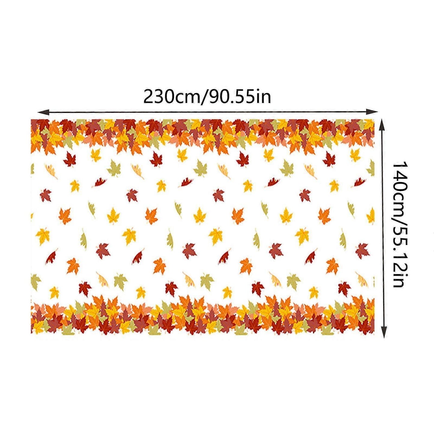 Thanksgiving Tablecloth Maple Leaf Accessories Holiday Party Background Wall Table Decoration 137*274cm V1263-JX-5772